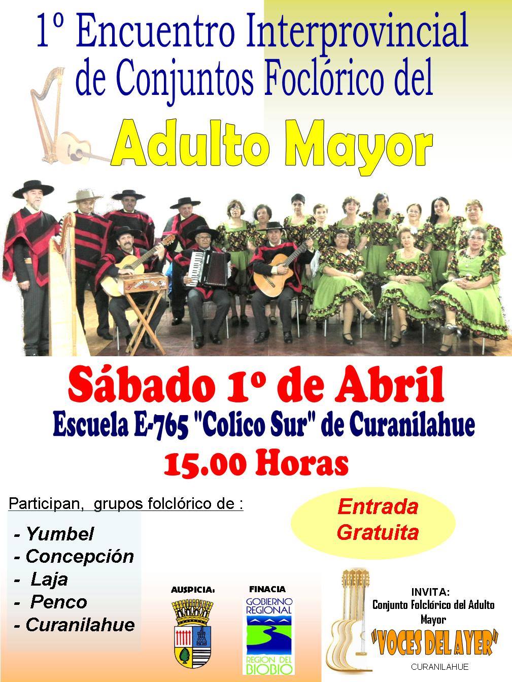 Primer encuentro Interprovincial de Conjuntos Folcloricos del Adulto Mayor.