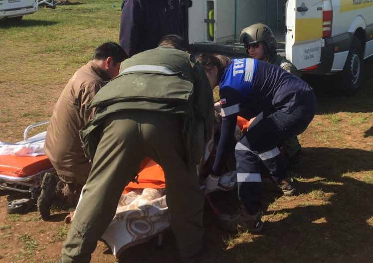 Carabinero herido mientras efectuaba labores de despeje de ruta en las cercanías de la comuna de Tirúa.