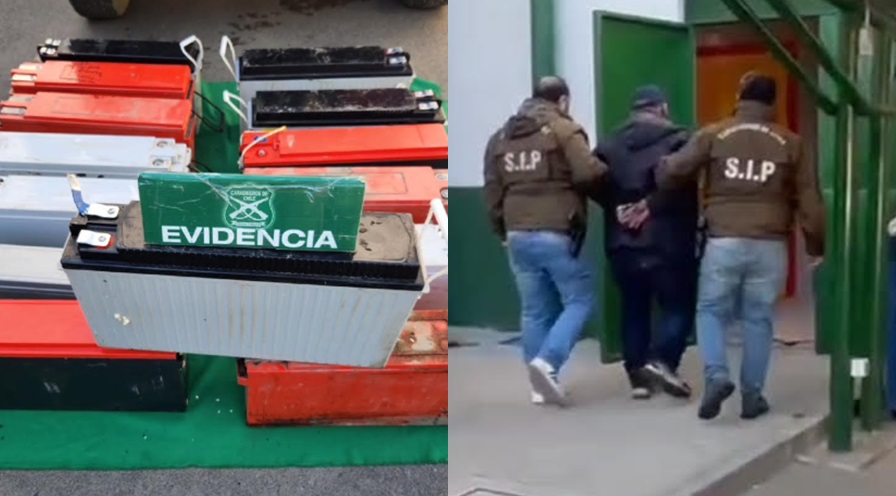 CURANILAHUE: Hombre portaba decenas de baterías robadas a antenas de Entel 